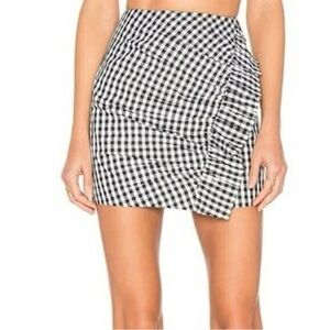REVOLVE Lovers + Friends Gingham Ruffle Skirt Sz S